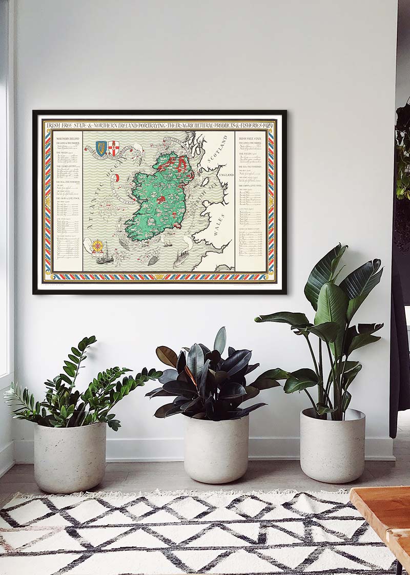 Irish Free State & Northern Ireland Map from 1929 By Macdonald Gil