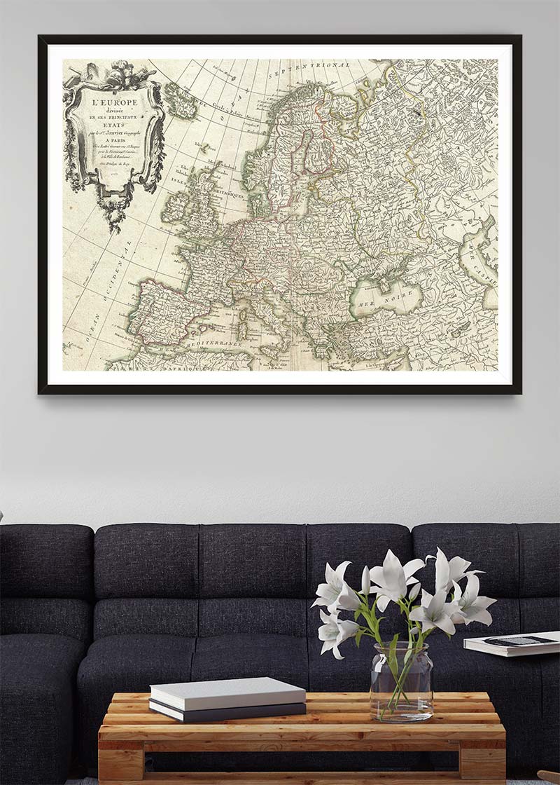 1782 Janvier Map Of Europe