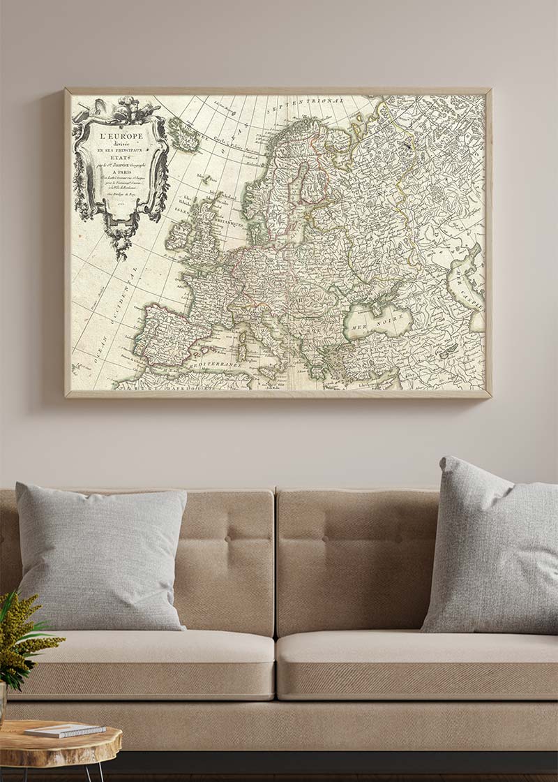 1782 Janvier Map Of Europe