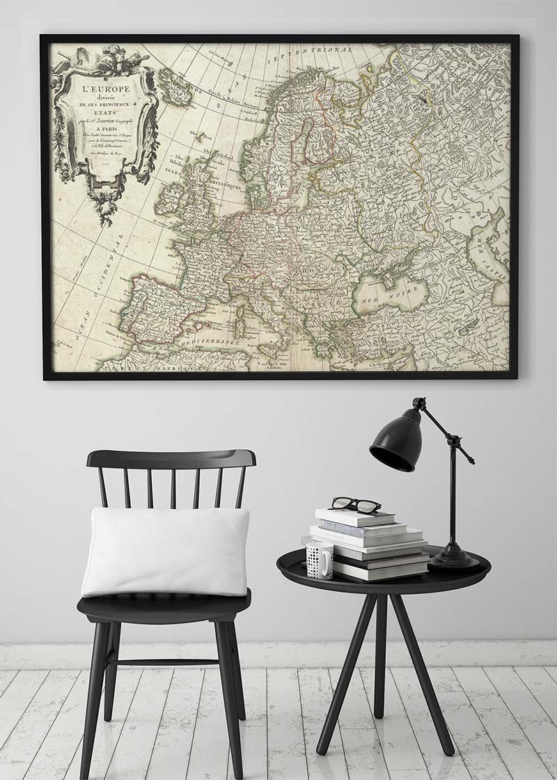 1782 Janvier Map Of Europe