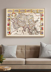 Antique Map Of The World Map Of Asia by Jan Jansson 1632