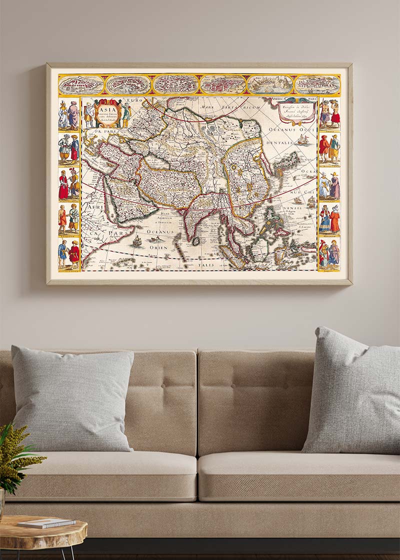 Antique Map Of The World Map Of Asia by Jan Jansson 1632