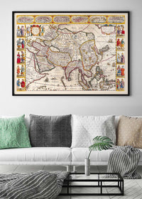 Antique Map Of The World Map Of Asia by Jan Jansson 1632