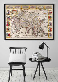Antique Map Of The World Map Of Asia by Jan Jansson 1632