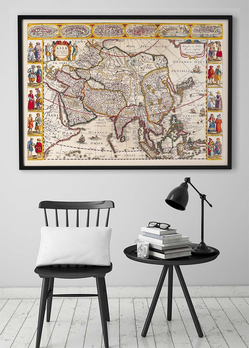 Antique Map Of The World Map Of Asia by Jan Jansson 1632