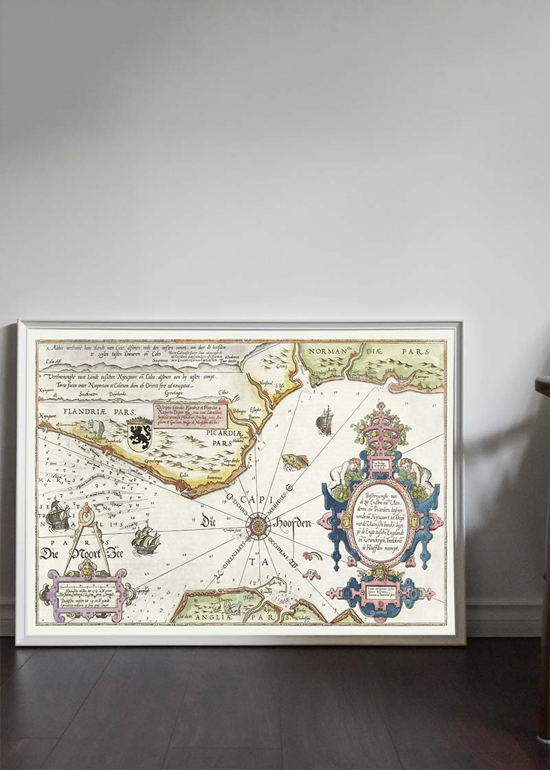 Old Map Of The Normandie Coast