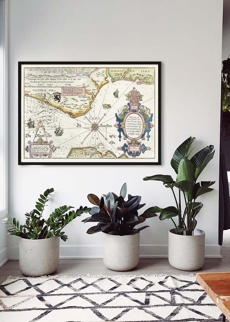 Old Map Of The Normandie Coast