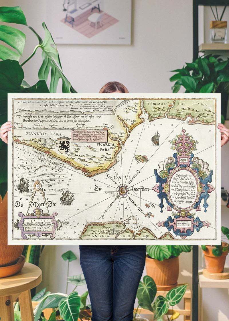 Old Map Of The Normandie Coast