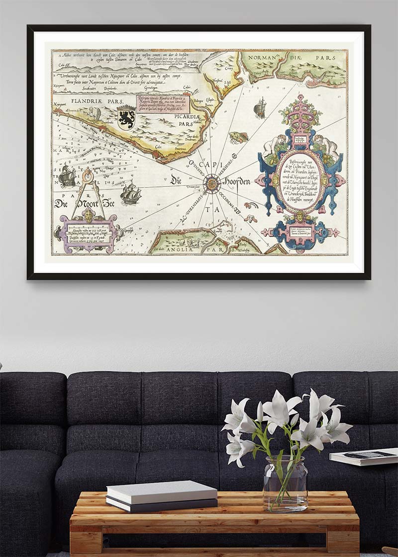 Old Map Of The Normandie Coast