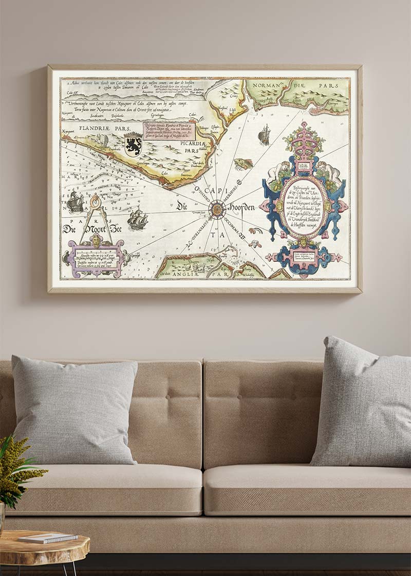 Old Map Of The Normandie Coast