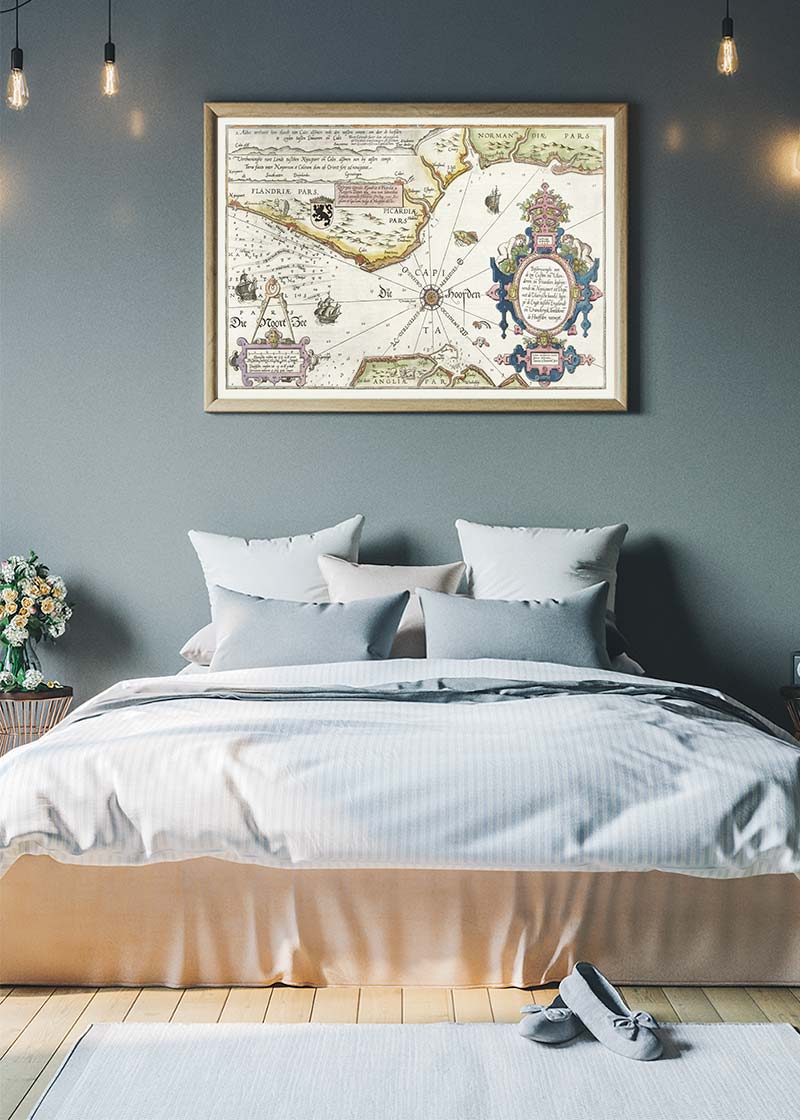 Old Map Of The Normandie Coast
