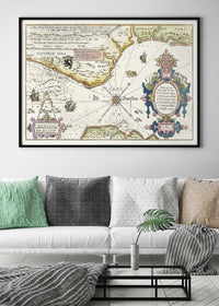 Old Map Of The Normandie Coast