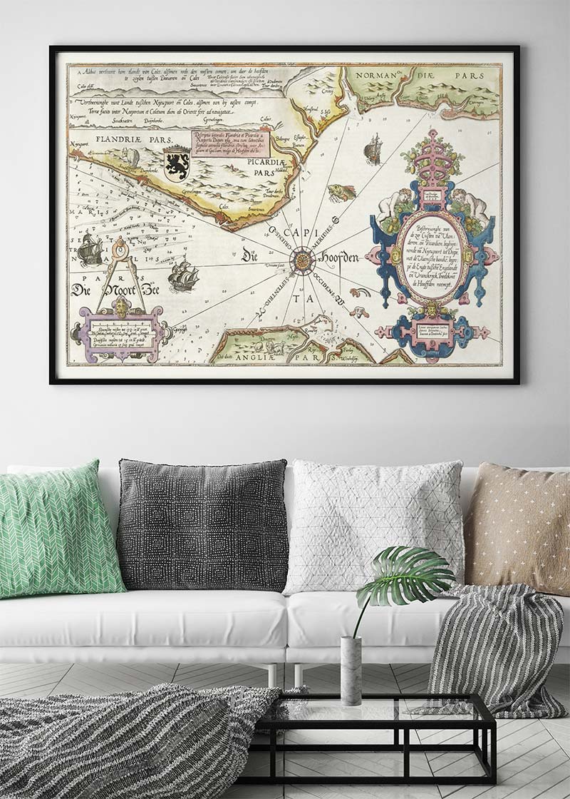 Old Map Of The Normandie Coast