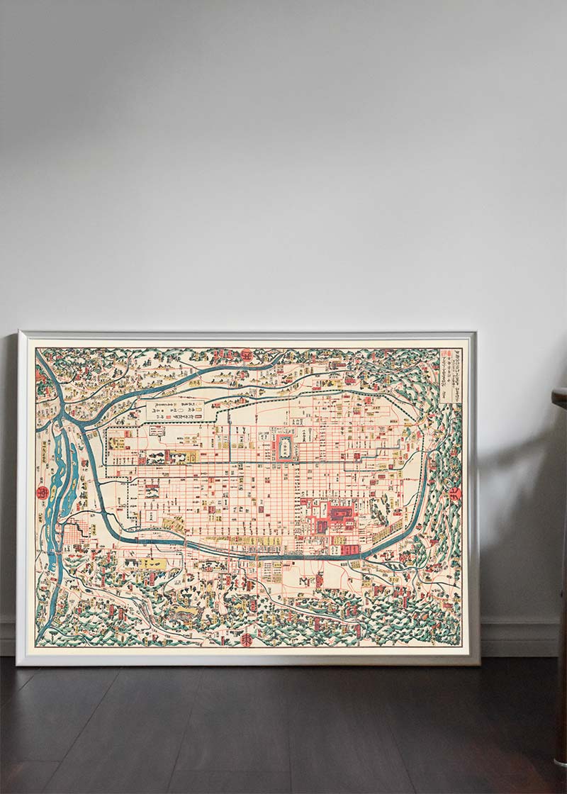 Map Of Kyoto 1863 By Takebara Kahei