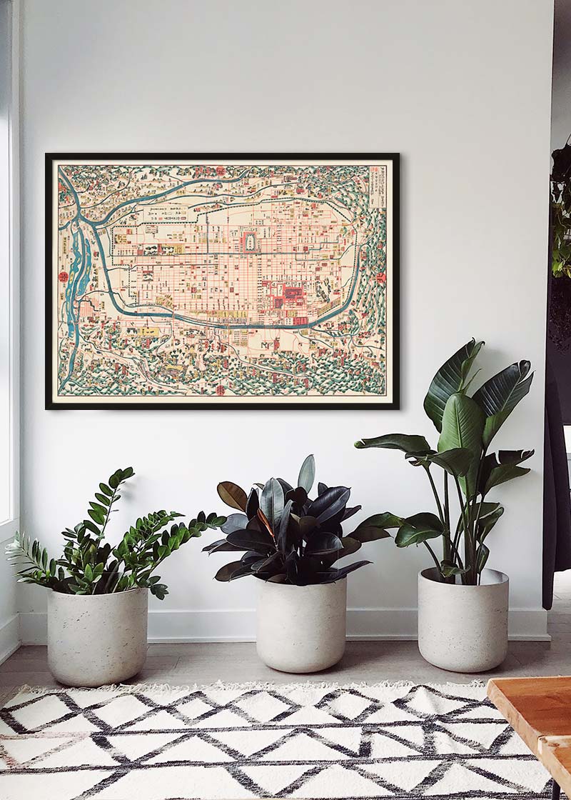 Map Of Kyoto 1863 By Takebara Kahei