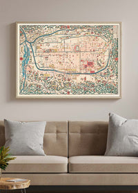 Map Of Kyoto 1863 By Takebara Kahei