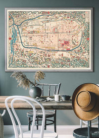 Map Of Kyoto 1863 By Takebara Kahei