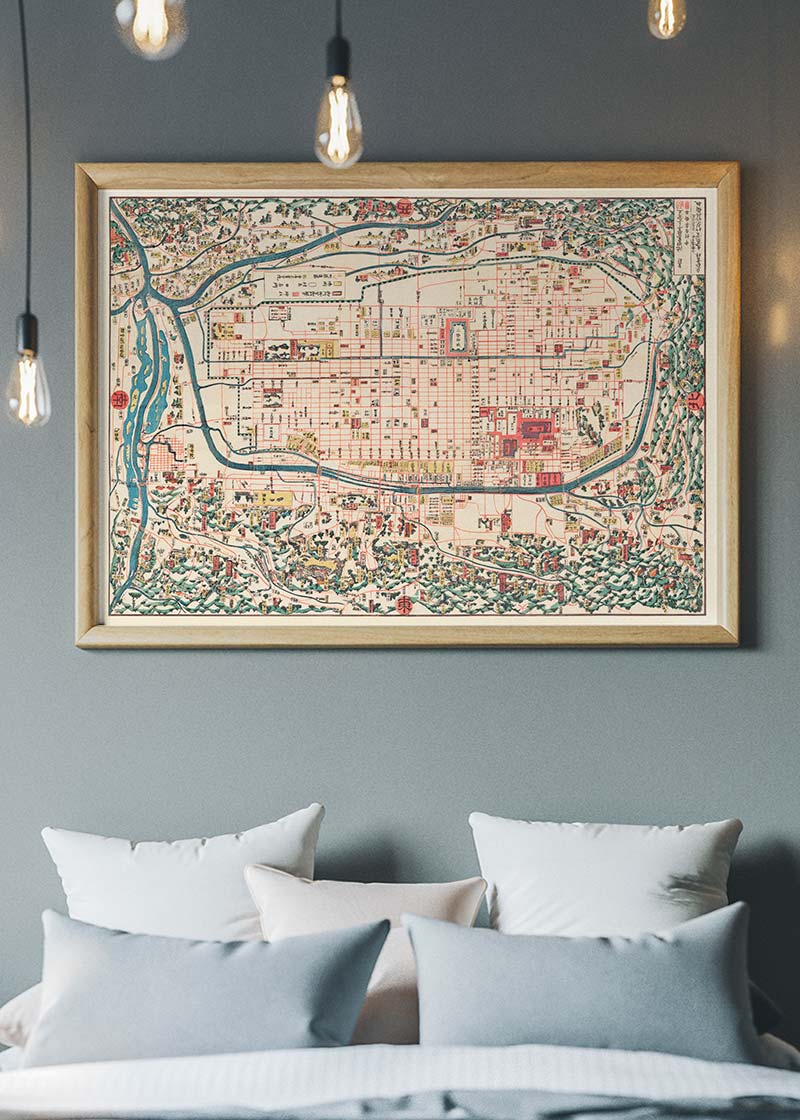 Map Of Kyoto 1863 By Takebara Kahei