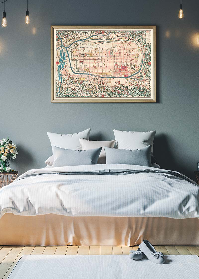Map Of Kyoto 1863 By Takebara Kahei