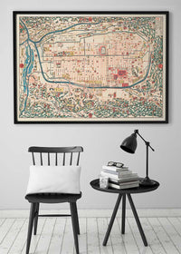 Map Of Kyoto 1863 By Takebara Kahei