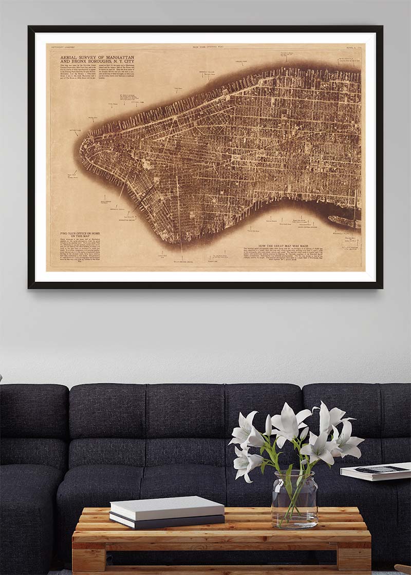 New York City From Two Miles Up In The Air 1922
