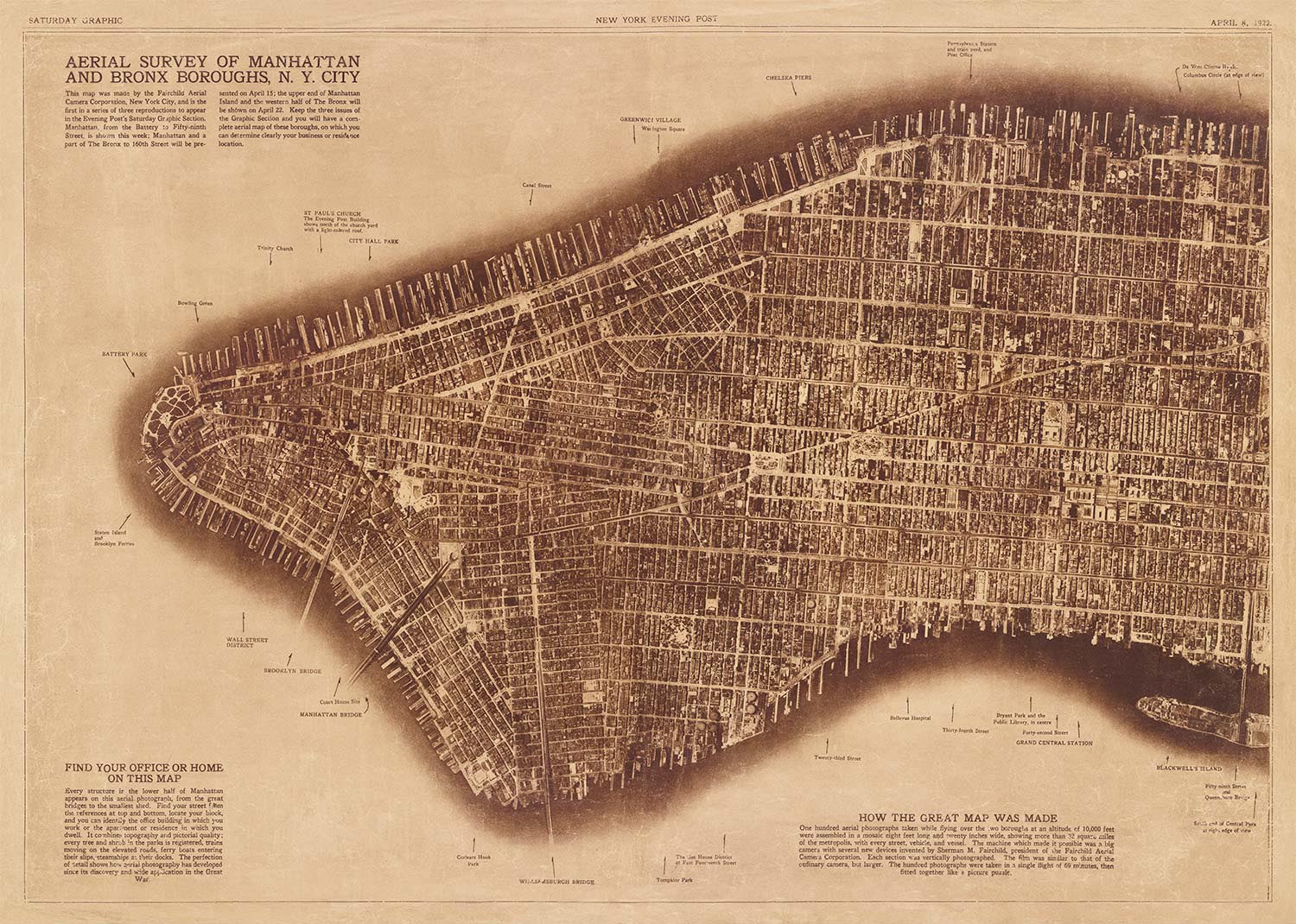 New York City From Two Miles Up In The Air 1922