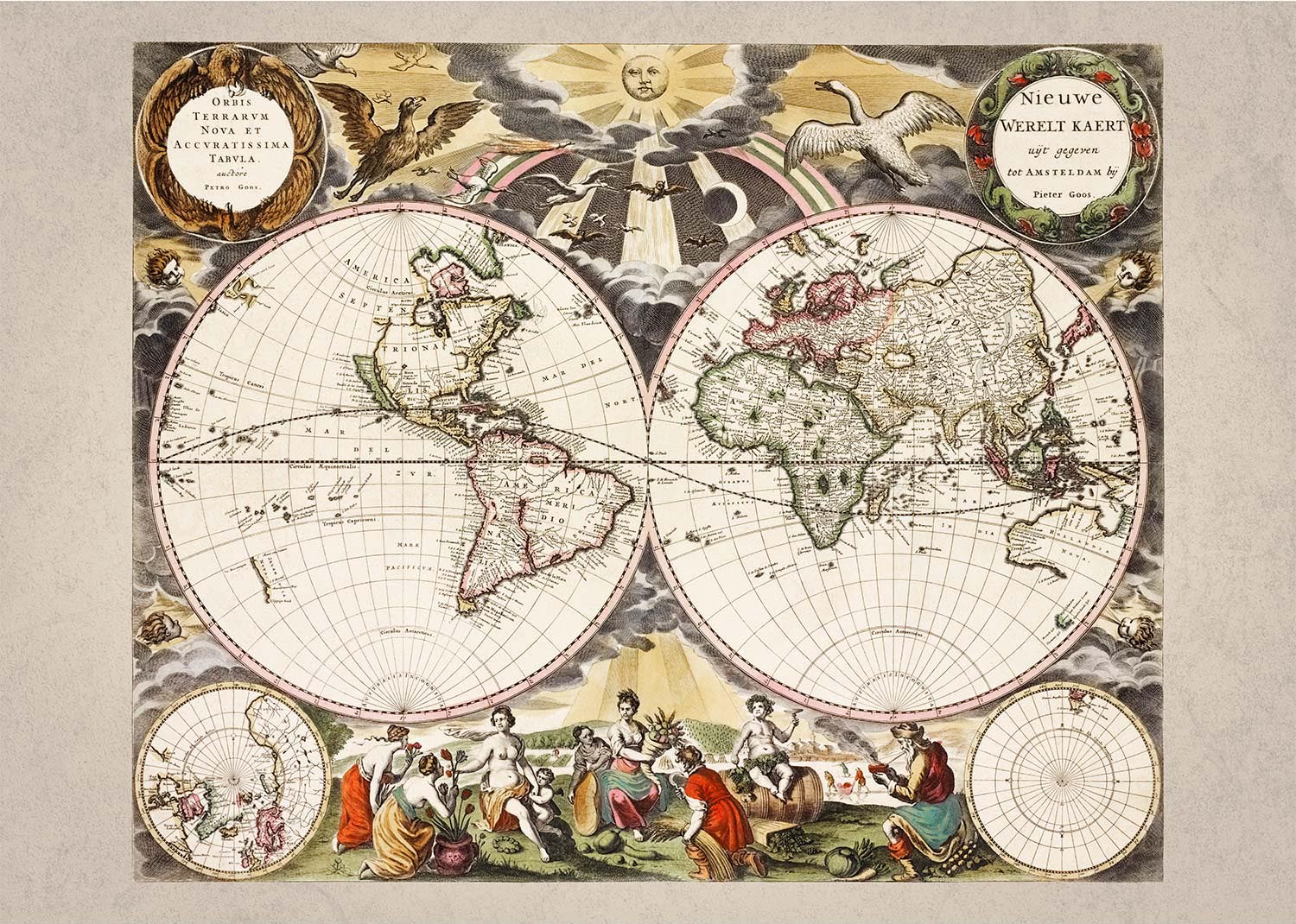 New World Map By Goos Pieter