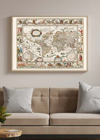 1630 Ornate Map by Willem Blaeu