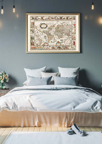 1630 Ornate Map by Willem Blaeu