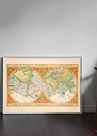 Illustrated Great World Map Of 1569 by C H Apperson