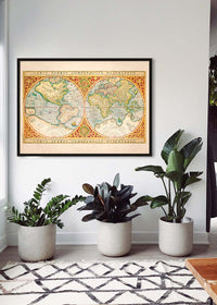 Illustrated Great World Map Of 1569 by C H Apperson