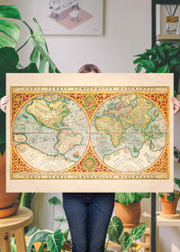 Illustrated Great World Map Of 1569 by C H Apperson