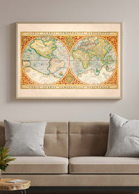 Illustrated Great World Map Of 1569 by C H Apperson