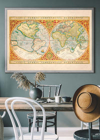 Illustrated Great World Map Of 1569 by C H Apperson
