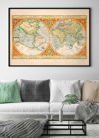 Illustrated Great World Map Of 1569 by C H Apperson