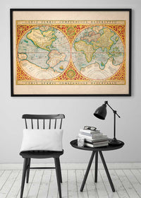 Illustrated Great World Map Of 1569 by C H Apperson