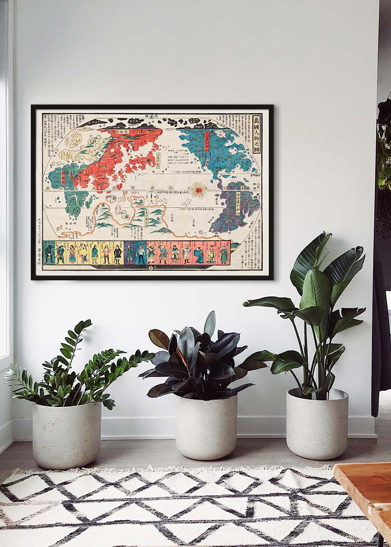 Vintage Map Of Kyoto Japan