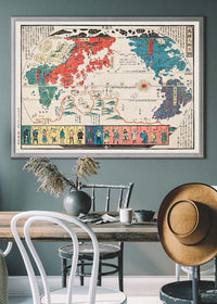 Vintage Map Of Kyoto Japan