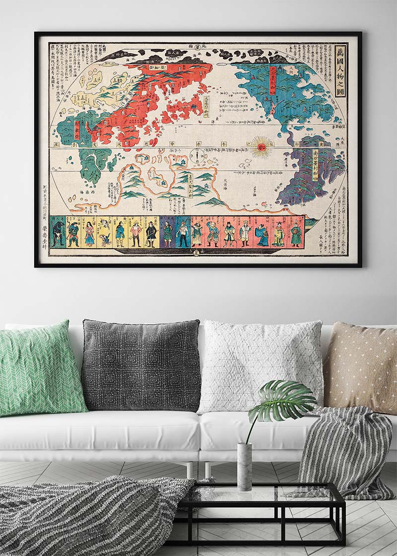 Vintage Map Of Kyoto Japan