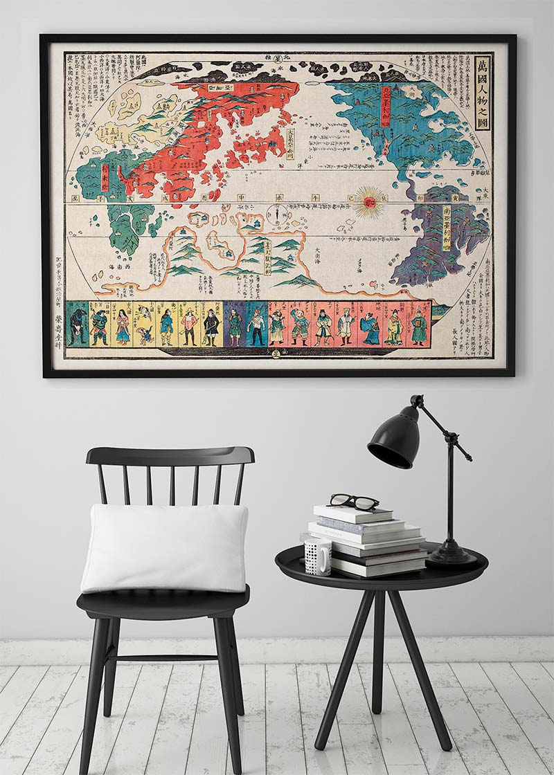 Vintage Map Of Kyoto Japan