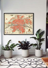 Paris Map In Dutch Vintage Illustration By Guillaume Delisle