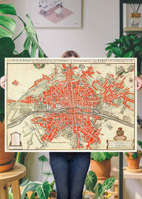 Paris Map In Dutch Vintage Illustration By Guillaume Delisle