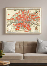 Paris Map In Dutch Vintage Illustration By Guillaume Delisle