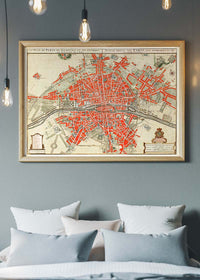 Paris Map In Dutch Vintage Illustration By Guillaume Delisle