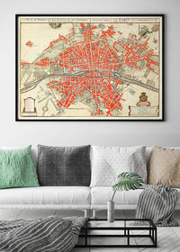 Paris Map In Dutch Vintage Illustration By Guillaume Delisle
