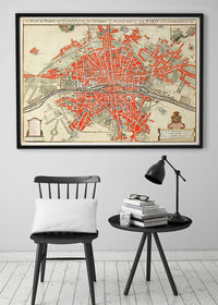 Paris Map In Dutch Vintage Illustration By Guillaume Delisle
