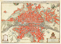 Paris Map In Dutch Vintage Illustration By Guillaume Delisle