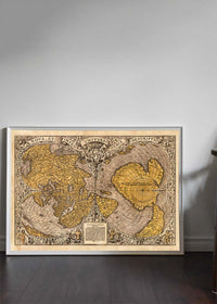 1531 Full-Sheet Woodcut Map Of The World by Oronce Fine