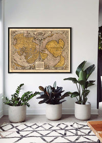 1531 Full-Sheet Woodcut Map Of The World by Oronce Fine