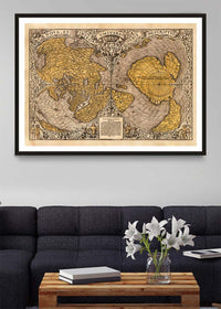 1531 Full-Sheet Woodcut Map Of The World by Oronce Fine